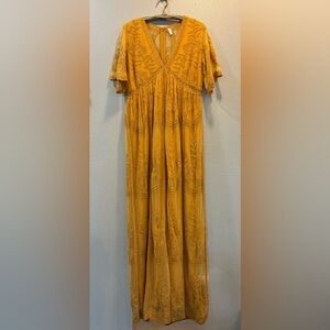 Pink Blush Lace Maxi Dress Bohemian Beachy Women's XL